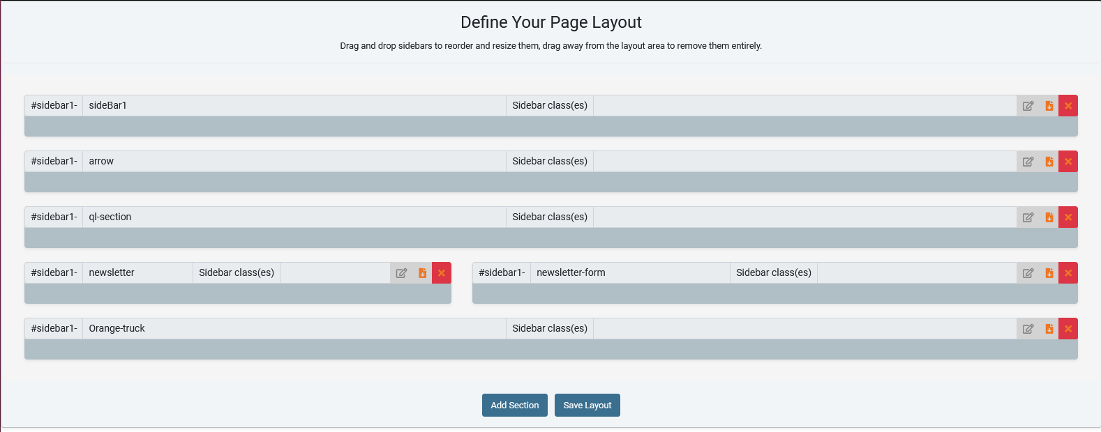 Click the Layout button to edit the page
